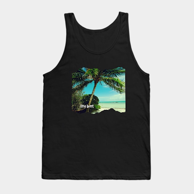 Beautiful photography of Key West Florida blue sky palm tree landscape USA nature lovers Tank Top by BoogieCreates